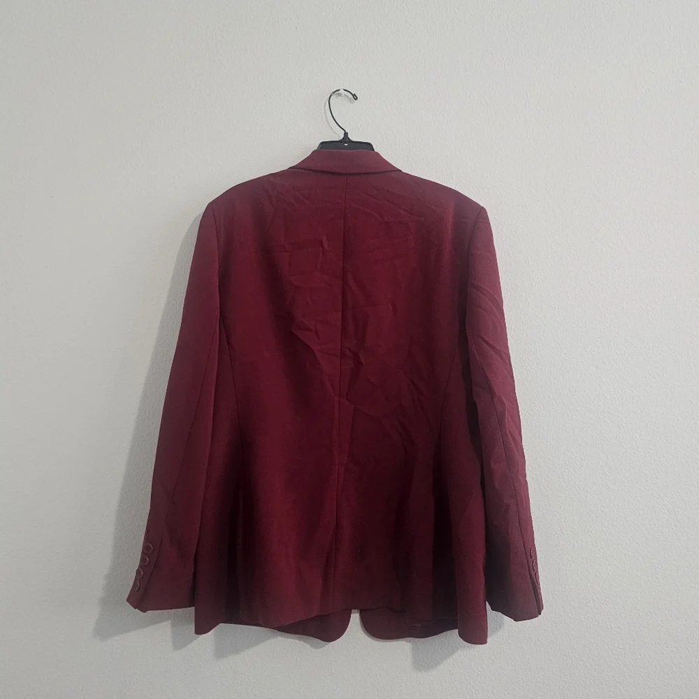 Lauren Ralph Lauren Women's Burgundy Classic Blazer 12 - Picture 4 of 4